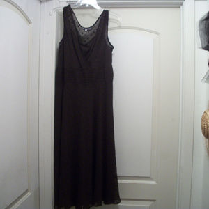 QUIET LUXURY CHOCOLATE BROWN CREPEY EYELET DRESS 14